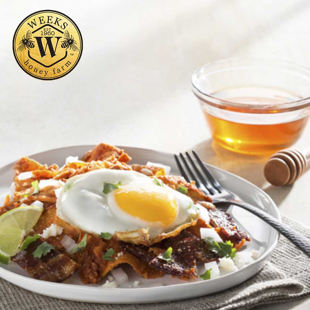 Chilaquiles with Honeyed Bacon & Sunny Side Up Eggs – Weeks Honey Farm
