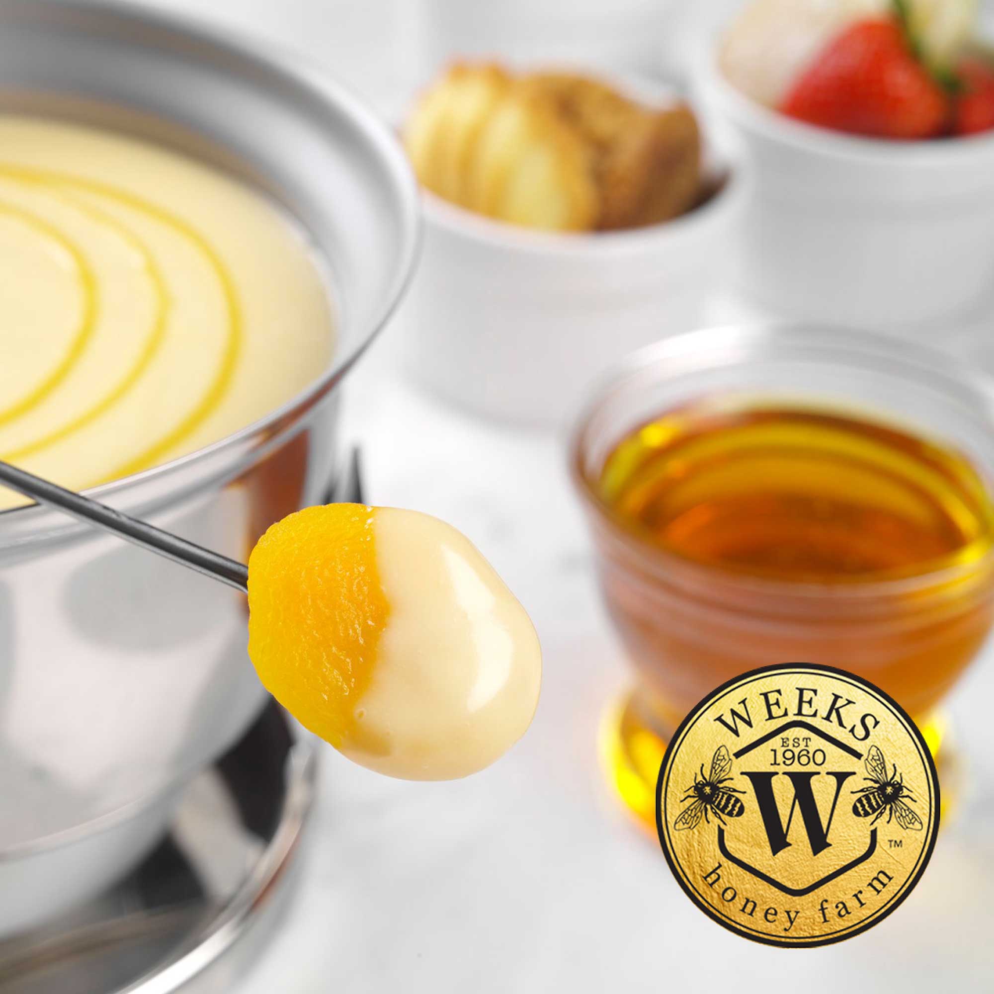 Fondue Honey with White Chocolate – Weeks Honey Farm