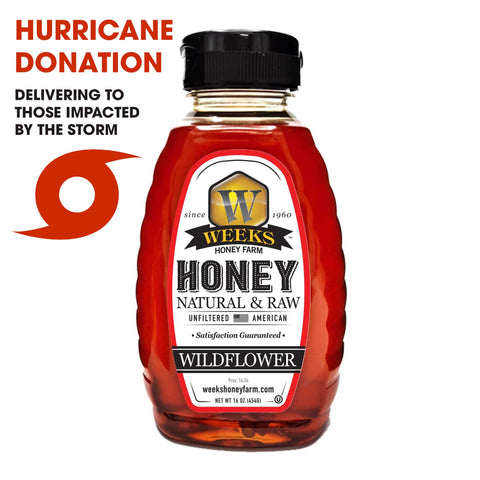 Hurricane / Storm Donation 16 oz Wildflower Honey (WILL NOT SHIP) | | Honey from Weeks Honey Farm
