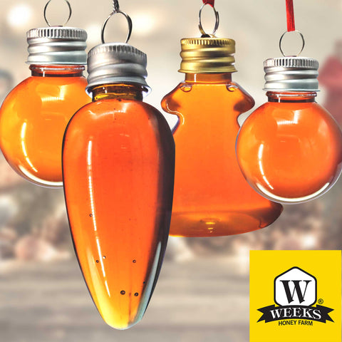 HO, HO, HONEY! Weeks Christmas Honey Ornaments; 3 oz