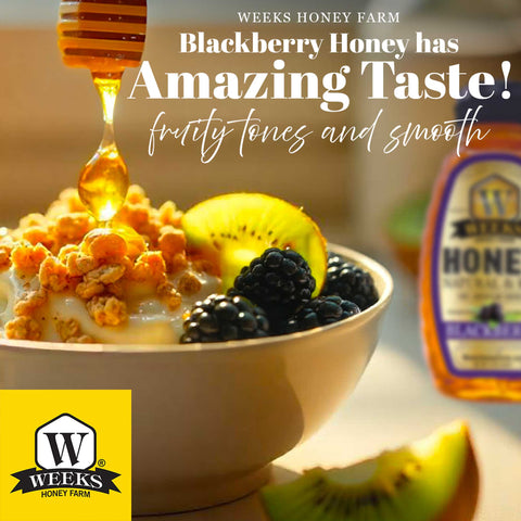 Weeks Raw Blackberry Honey - Honey - Only $7.99! Order now at Weeks Honey Farm Fast shipping and excellent customer service.