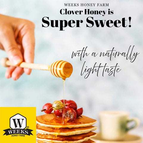 Our Best All-Natural Pure Raw Clover Honey - Honey - Only $7.99! Order now at Weeks Honey Farm Fast shipping and excellent customer service.