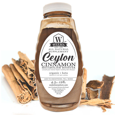 Ceylon Smoothie Metabolism Booster, All-Natural; 4.5 oz | 128g | Single Ceylon Cinnamon 4.5 oz | 128g | Vitamins & Supplements from Weeks Honey Farm, Inc.