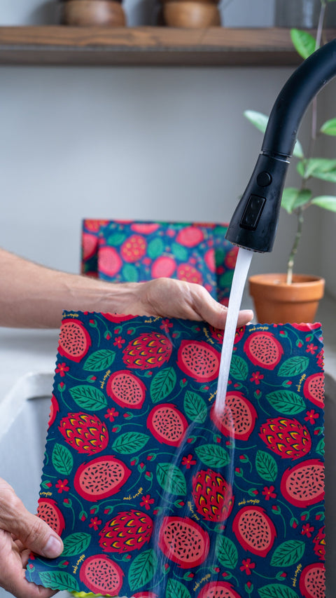 Beeswax Food Wrap - Dragonfruit Print | | beeswax Wraps from Meli Wraps