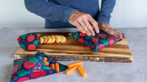 Beeswax Food Wrap - Dragonfruit Print | | beeswax Wraps from Meli Wraps