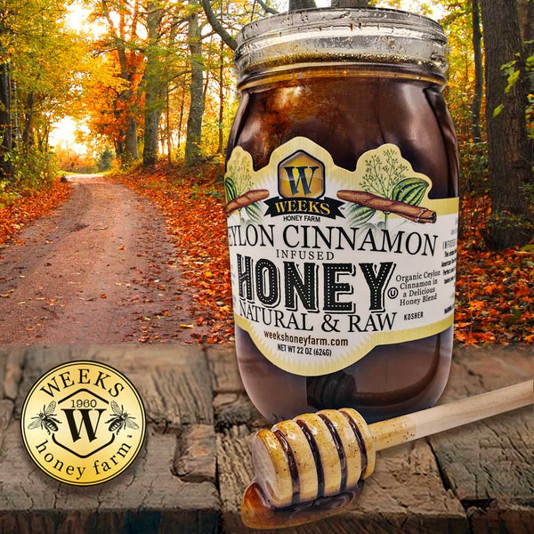 Weeks Infused All-Natural Raw Ceylon Cinnamon Honey, 22 Ounce - Honey - Only $21.99! Order now at Weeks Honey Farm