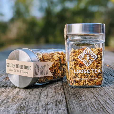 Golden Hour Tonic Glass Jar of Loose Leaf Tea - 30 Servings | | Loose Tea from Piper and Leaf Tea Co.