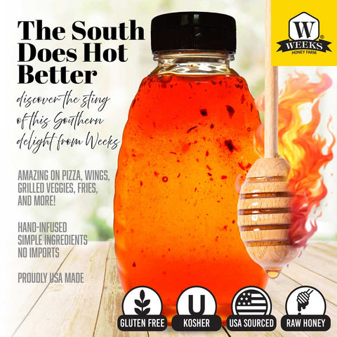 Week's Hawt Honey: Raw, Natural Chile-Infused Hot Honey from the South | | Honey from Weeks Honey Farm