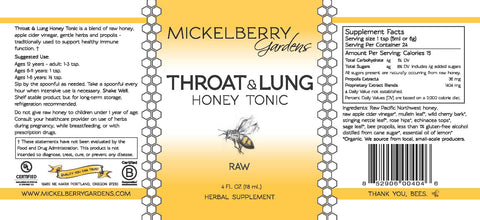 Throat and Lung Honey Tonic | | Honey Tonic from Mickelberry Gardens