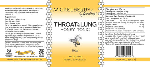 Throat and Lung Honey Tonic | | Honey Tonic from Mickelberry Gardens