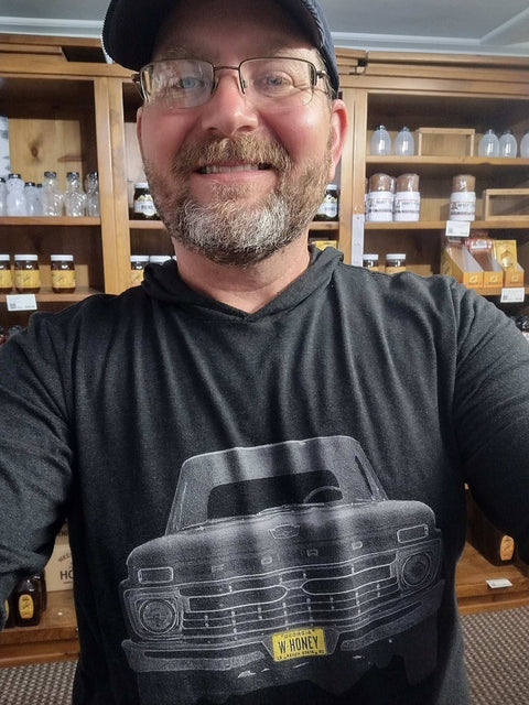 1960 Ford / Weeks Hooded long-sleeve tee Apparel & Accessories from Weeks Honey Farm http://www.WeeksHoneyFarm.com