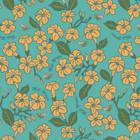 Beeswax Wrap Bulk Roll - Puakenikeni & Bee Print | | Beeswax Rolls from Meli Wraps