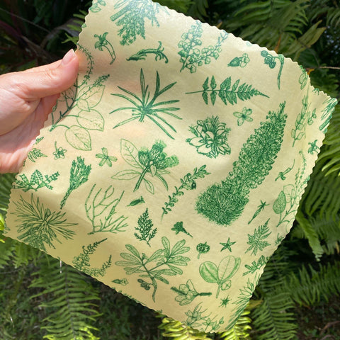 Laulima Native Plant Medium Wrap beeswax Wraps from Meli Wraps http://www.WeeksHoneyFarm.com