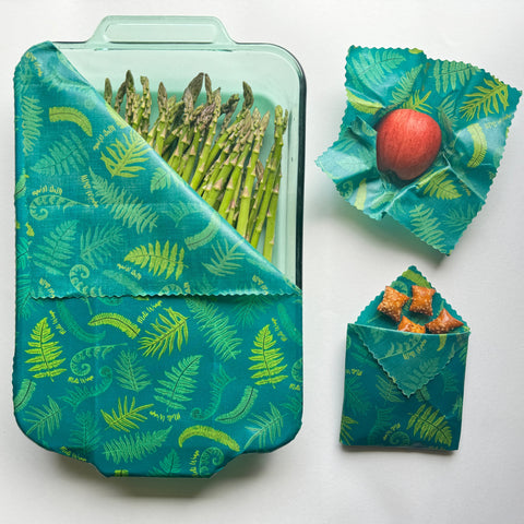Beeswax Wrap Bulk Roll - Fern Print | | Beeswax Rolls from Meli Wraps