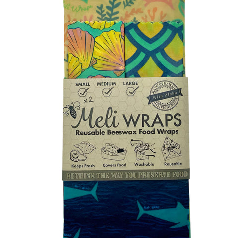 Beeswax Wrap Variety Pack - Ocean Print | | variety Beeswax Wrap from Meli Wraps