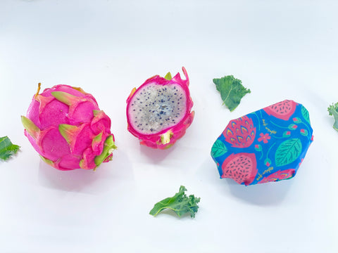 Beeswax Food Wrap - Dragonfruit Print | | beeswax Wraps from Meli Wraps