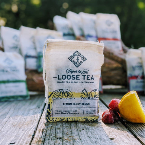 Lemon Berry Blush Muslin Bag of Loose Leaf Tea - 15 Servings | | Loose Tea from Piper and Leaf Tea Co.