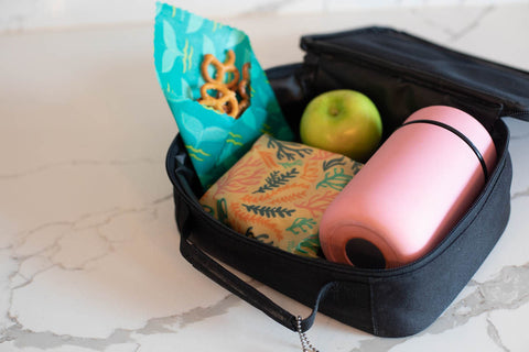 Beeswax Food Wrap - Pineapple Print | MEDIUM + 2 SMALL - LUNCH PACK | beeswax Wraps from Meli Wraps