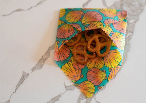 Beeswax Food Wrap - Sunrise Shell Print | | beeswax Wraps from Meli Wraps