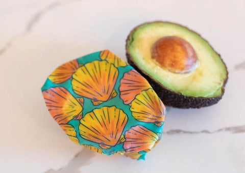 Beeswax Food Wrap - Sunrise Shell Print | | beeswax Wraps from Meli Wraps