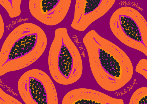 Papaya Kitchen Towel Set of 2 100% Cotton | | from Meli Wraps