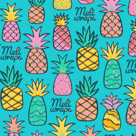 Beeswax Wrap Bulk Roll - Pineapple Print | | Beeswax Rolls from Meli Wraps