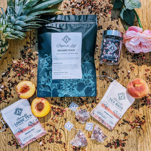 Orchard Peach Bulk Sachets - 70ct Tea Bags | | Tea Bags from Piper and Leaf Tea Co.