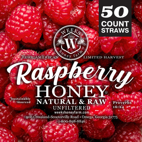 Delicious Raspberry Honey Straws: 50 ct | | from Weeks Honey Farm, Inc.