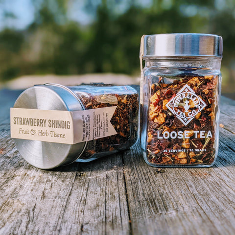 Strawberry Shindig Glass Jar of Loose Leaf Tea - 30 Servings | | Loose Tea from Piper and Leaf Tea Co.