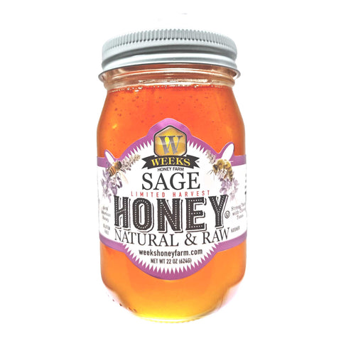 Weeks Raw Wild Sage Honey – California’s Rare, Tea-Lover’s Delight | 22 ounce | Honey from Weeks Honey Farm, Inc.