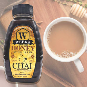 Weeks Chai Honey is a delicious topping in teas, coffees, and desserts! - Honey - Only $15.99! Order now at Weeks Honey Farm