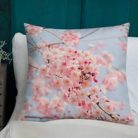 Sweet Cherry Blossoms with Tartan | Premium Pillow Home & Garden from Weeks Honey Farm, Inc. http://www.WeeksHoneyFarm.com