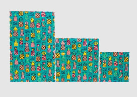 Beeswax Food Wrap - Pineapple Print | | beeswax Wraps from Meli Wraps