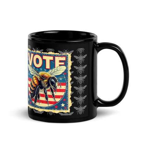 VOTE For the Bees! Weeks Black Glossy Mug Apparel & Accessories from Weeks Honey Farm http://www.WeeksHoneyFarm.com