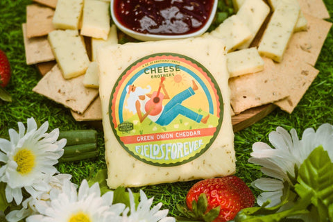 "Fields Forever" Green Onion Cheddar from Wisconsin House Cheese from Cheese Brothers, Inc. http://www.WeeksHoneyFarm.com