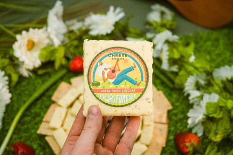 "Fields Forever" Green Onion Cheddar from Wisconsin House Cheese from Cheese Brothers, Inc. http://www.WeeksHoneyFarm.com