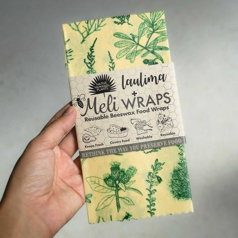 Laulima Native Plant Medium Wrap beeswax Wraps from Meli Wraps http://www.WeeksHoneyFarm.com