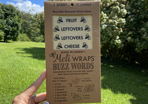Buzz Words- Beeswax Wrap Food Labels | | Accessories from Meli Wraps