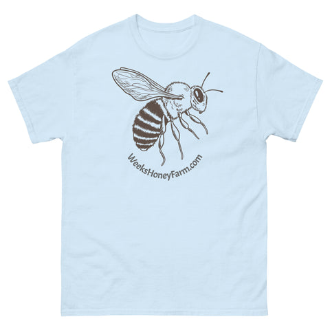 Honey Bee Men's T-shirt | Light Blue | from Weeks Honey Farm, Inc.