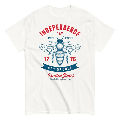 Bee Free Independence Day Shirt; Unisex shirt from Weeks Honey Farm, Inc. http://www.WeeksHoneyFarm.com