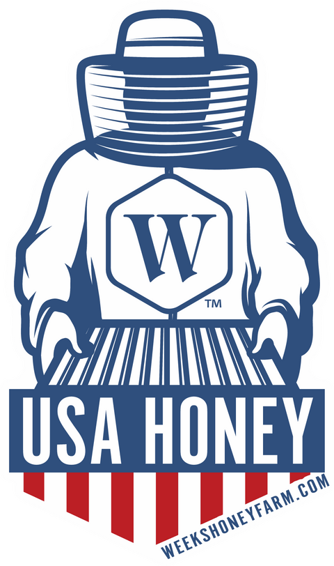 Support American Beekeepers! Weeks USA Honey - Bubble-free decals Apparel & Accessories from Weeks Honey Farm, Inc. http://www.WeeksHoneyFarm.com