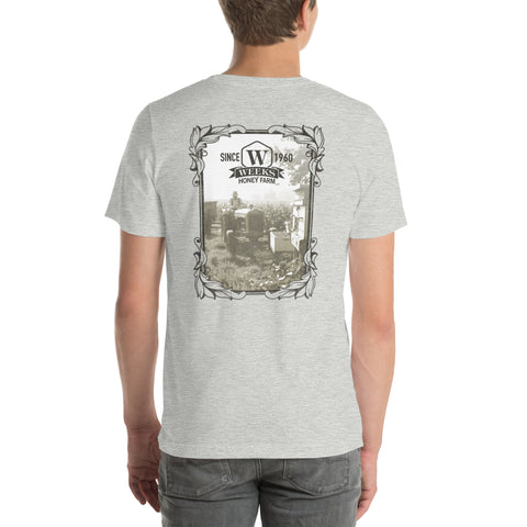 Tractor and Bee Boxes, 1960 Soft Fit Unisex t-shirt | | Apparel & Accessories from Weeks Honey Farm