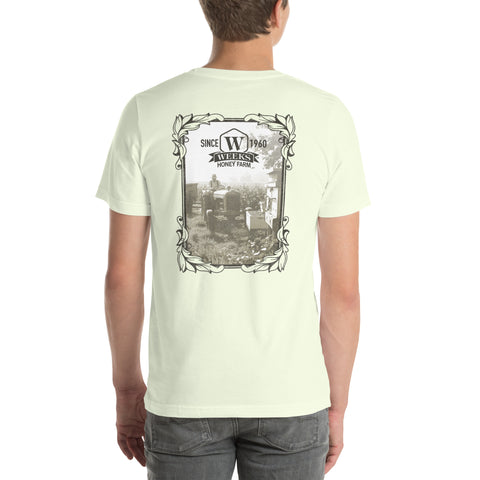 Tractor and Bee Boxes, 1960 Soft Fit Unisex t-shirt | | Apparel & Accessories from Weeks Honey Farm