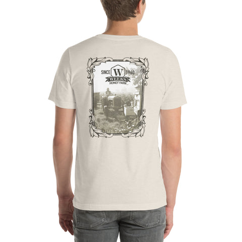 Tractor and Bee Boxes, 1960 Soft Fit Unisex t-shirt | | Apparel & Accessories from Weeks Honey Farm