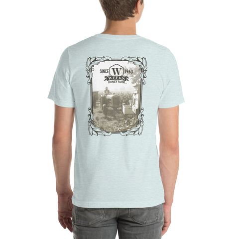Tractor and Bee Boxes, 1960 Soft Fit Unisex t-shirt | | Apparel & Accessories from Weeks Honey Farm