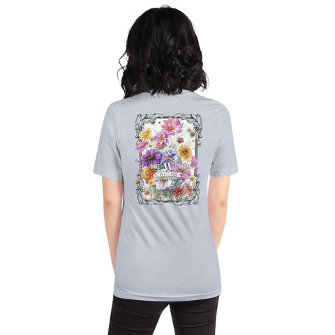 Womens Floral Wildflowers, 1960 Soft Fit T shirt | Light Blue | Apparel & Accessories from Weeks Honey Farm
