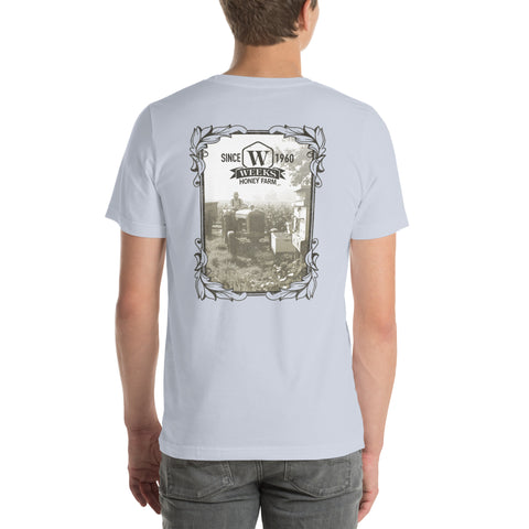 Tractor and Bee Boxes, 1960 Soft Fit Unisex t-shirt | | Apparel & Accessories from Weeks Honey Farm