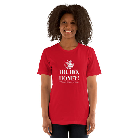 Ho, Ho, Honey Soft Fit Unisex T-shirt | Red | Apparel & Accessories from Weeks Honey Farm