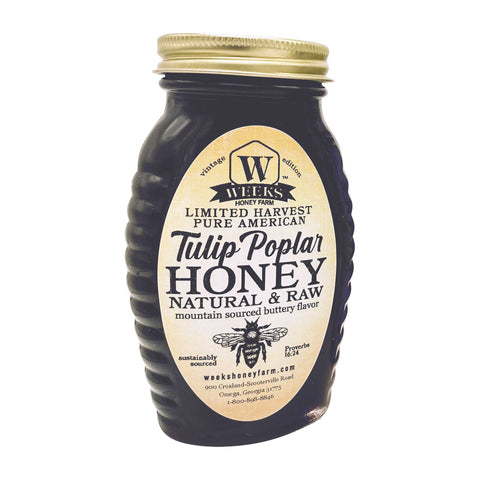 Weeks Vintage Glass Honey; 12 Ounce Honey from Weeks Honey Farm, Inc. http://www.WeeksHoneyFarm.com