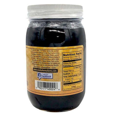 Weeeks Raw Buckwheat Honey, 22 Ounce Honey from Weeks Honey Farm, Inc. http://www.WeeksHoneyFarm.com